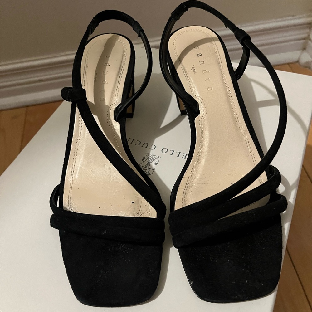 Sandro Black Strappy Sandals EU37